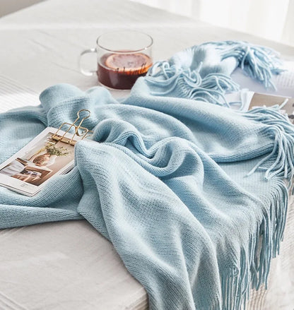 Nordic Knitted Blanket for Bed Super Soft