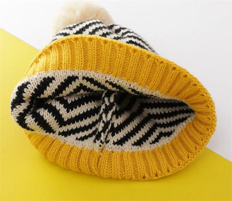 Winter Kid Warm Knit Hat and Scarf Child