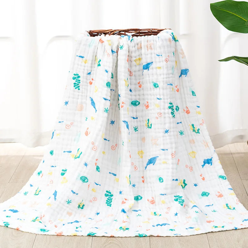 6 Layers Baby Blankets Organic Muslin Swaddle Blanket