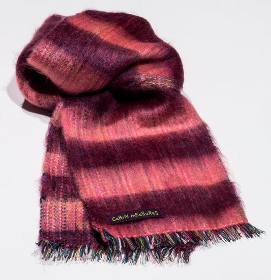 Kids Alpaca Berry Striped Scarf