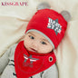 Autumn Winter Children's Hat Bib 2 Sets Boys and Girls