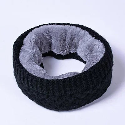 Solid Black Women and Men Scarves Winter