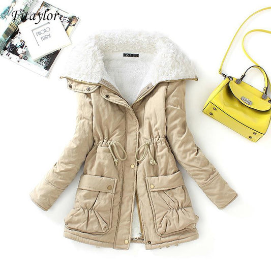 Medium-Long Wadded Thick Cotton Padded Warm Parkas