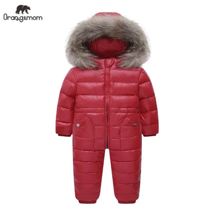 Cheap Degree Russian Winter Children's Clothing Down Jacket Boys Outerwear Coats , Thicken Waterproof Snowsuits Girls Clothing