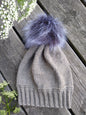 Light Brown Knitted Hat With Pompom