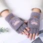 Soft Mink Gloves Cat Claw Fingerless Flip Mittens Winter Warm Wool Touchscreen Gloves Flap Cover Women Men Knitted Mitten Glove