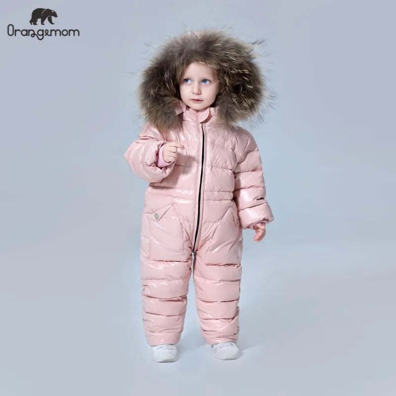 Cheap Degree Russian Winter Children's Clothing Down Jacket Boys Outerwear Coats , Thicken Waterproof Snowsuits Girls Clothing