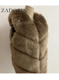 3XL Autumn Winter Thick Warm Faux Fox Fur Vest