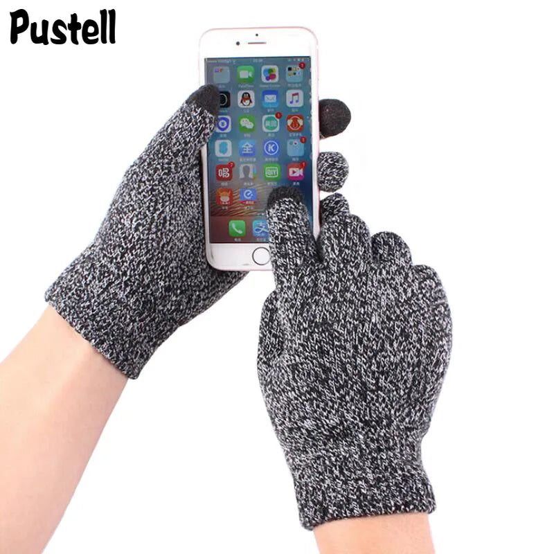 Men's Knitted Gloves Winter Autumn Male Touch Screen