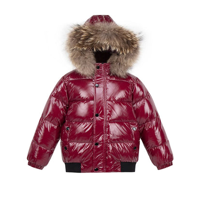 Unisex Winter Coat Down Jacket for Boys Clothes 2-14 Y Children's Clothing Thicken Outerwear & Coats With Nature Fur Parka Kids