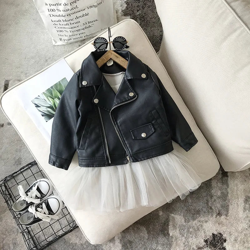 Brand New Baby Girl Boy Spring Autumn Winter PU Coat Jacket Kids Fashion Leather Jackets Children Coats Overwear Clothes 1-10age