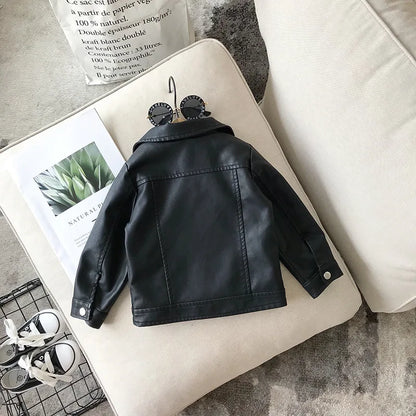 Brand New Baby Girl Boy Spring Autumn Winter PU Coat Jacket Kids Fashion Leather Jackets Children Coats Overwear Clothes 1-10age