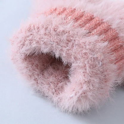 Soft Mink Gloves Cat Claw Fingerless Flip Mittens Winter Warm Wool Touchscreen Gloves Flap Cover Women Men Knitted Mitten Glove