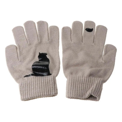 Womens Winter Faux Wool Thick Warm Knit Gloves