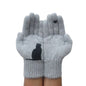 Womens Winter Faux Wool Thick Warm Knit Gloves