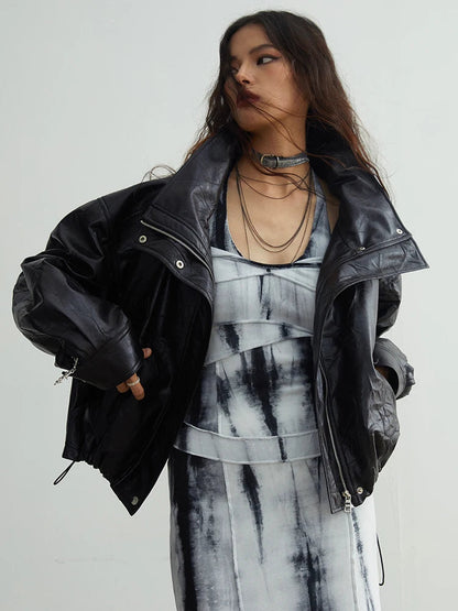 Nursey Vegan Leather Fuzz Jacket