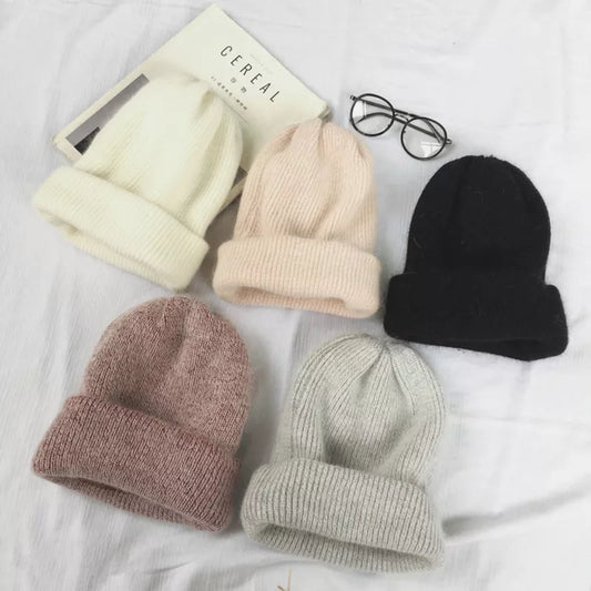 Autumn Winter Rabbit Hair Winter Skullies Hat Fashion Warm Beanies