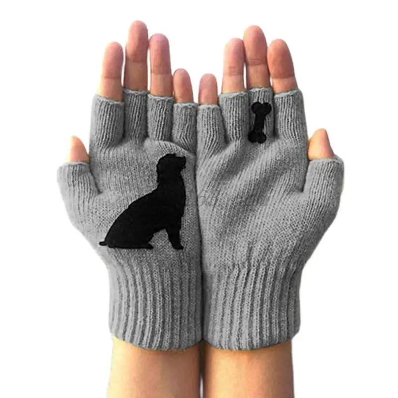 Womens Winter Faux Wool Thick Warm Knit Gloves