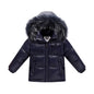 Unisex Winter Coat Down Jacket for Boys Clothes 2-14 Y Children's Clothing Thicken Outerwear & Coats With Nature Fur Parka Kids