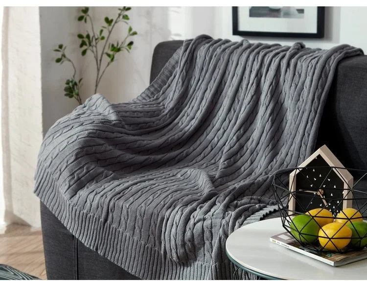 Nordic Knitting Blanket Thread Blanket