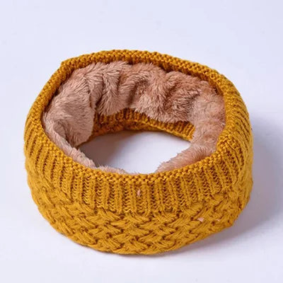 Women Solid Scarves Knitting Yarn Collar