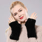 New Women 100% Real Genuine Knitted Mink Fur Mittens Winter Warm Lady Real Fur Fingerless Gloves Handmade Knit Mink Fur Mitten