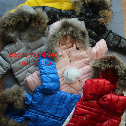 -30 Russian Winter Snowsuit 2023 Boy Baby Jacket 80% Duck Down Outdoor Infant Clothes Girls Climbing for Boys Kids Jumpsuit 2~5y