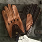 Men's Genuine Leather Gloves Male Breathable Fashion Classic Goatskin Unlined Thin Spring Summer Driving Mittens TB15