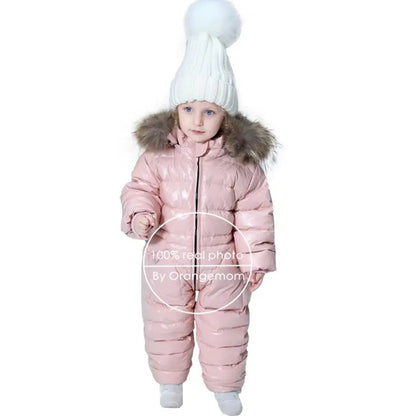 -30 Russian Winter Snowsuit 2023 Boy Baby Jacket 80% Duck Down Outdoor Infant Clothes Girls Climbing for Boys Kids Jumpsuit 2~5y