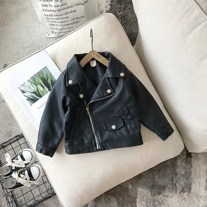 Brand New Baby Girl Boy Spring Autumn Winter PU Coat Jacket Kids Fashion Leather Jackets Children Coats Overwear Clothes 1-10age