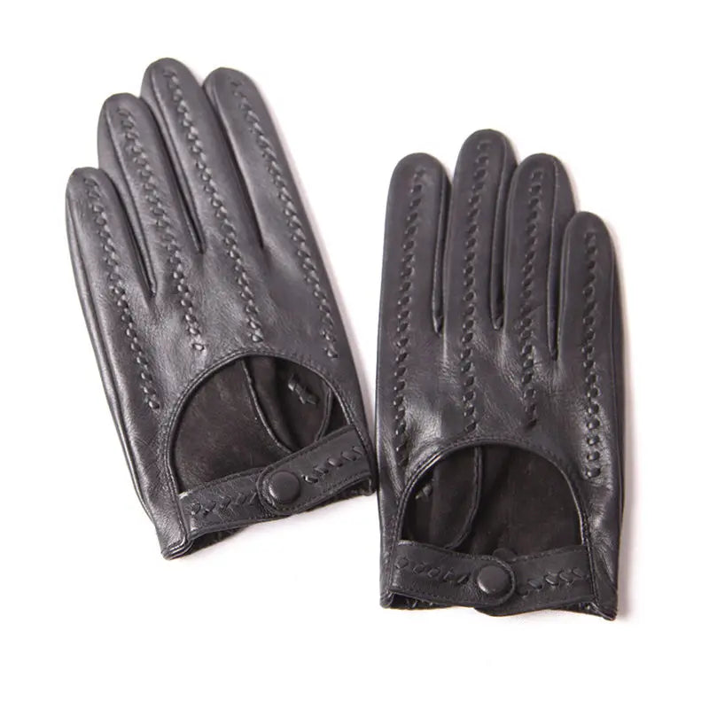 Genuine Leather Gloves Male Unlined Imported Sheepskin Men Driving Locomotive Mittens Spring Autumn Breathable M063N