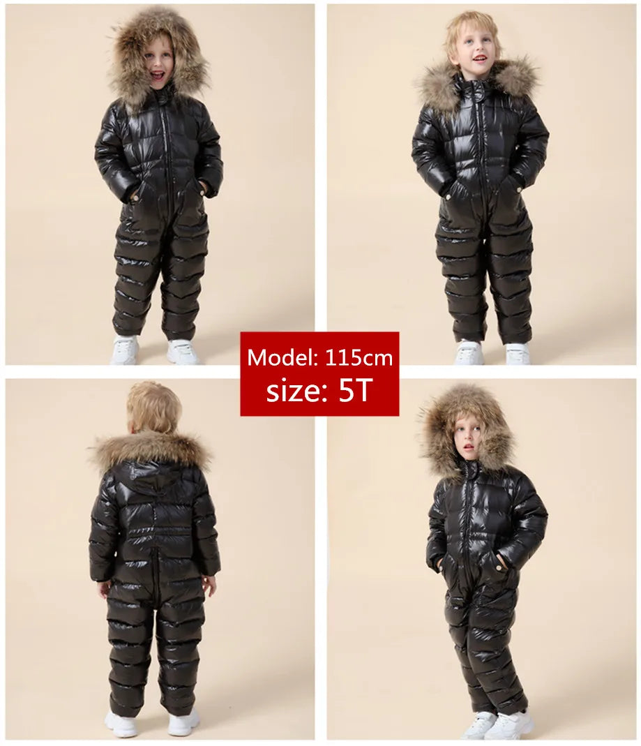 Cheap Degree Russian Winter Children's Clothing Down Jacket Boys Outerwear Coats , Thicken Waterproof Snowsuits Girls Clothing