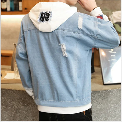 Hooded Denim Jacket Men's