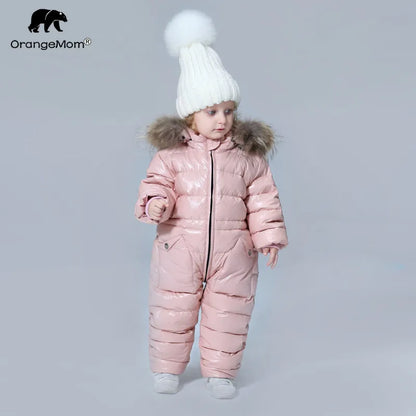 Cheap Degree Russian Winter Children's Clothing Down Jacket Boys Outerwear Coats , Thicken Waterproof Snowsuits Girls Clothing