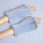 New Women 100% Real Genuine Knitted Mink Fur Mittens Winter Warm Lady Real Fur Fingerless Gloves Handmade Knit Mink Fur Mitten