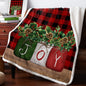 Christmas Holly Berries Red Plaid Cashmere Blanket Winter