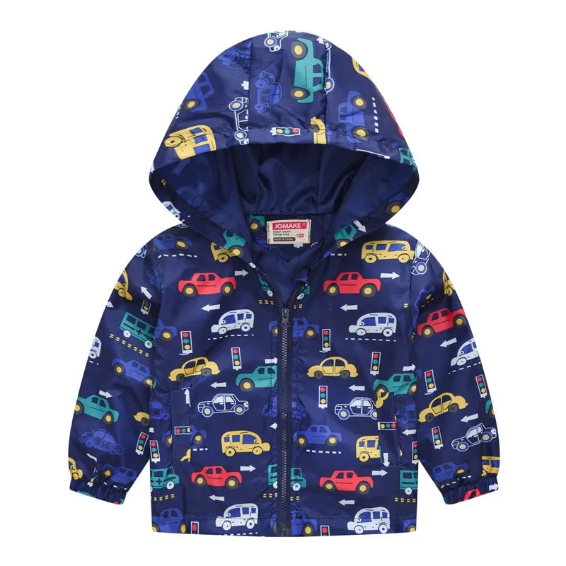 Spring Windbreaker for Girls Boy Dinosaur Childrens' Jacket 2 to 8 Years Baby Toddler Kids Coat Teen Child Bomber Hooded Clothes