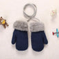 0-4y Baby Winter Gloves Warm Knitted Cute Thick Knit Mittens Patchwork Outdoor Mittens Wool for Toddler Infant Newborn Girls Boy