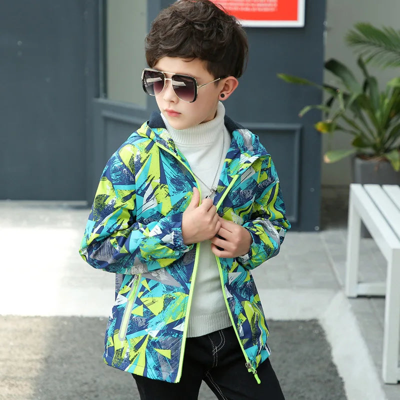 Spring Autumn Boys Jacket Waterproof Windproof Children Outerwear Warm Polar Fleece Coat Hoodie Baby Kids Clothes FD79158426