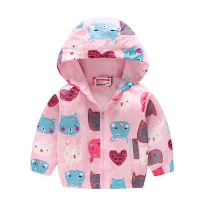 Spring Windbreaker for Girls Boy Dinosaur Childrens' Jacket 2 to 8 Years Baby Toddler Kids Coat Teen Child Bomber Hooded Clothes