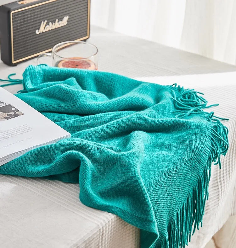 Nordic Knitted Blanket for Bed Super Soft