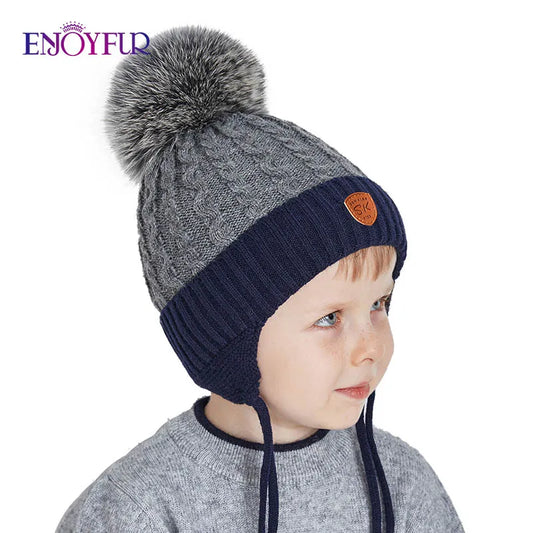 ENJOYFUR Warm Winter Baby Knitted Hats