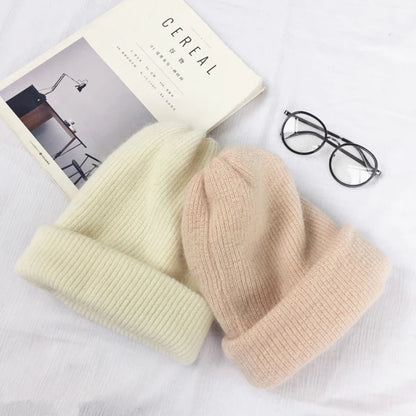 Autumn Winter Rabbit Hair Winter Skullies Hat Fashion Warm Beanies