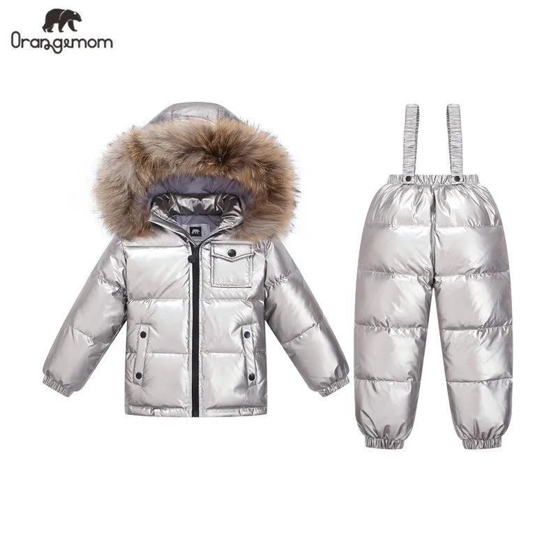 Orangemom Russia Winter Children's Clothing Sets Girls Clothes New Year's Eve Boys Parka Kids Jackets Coat Down Snowsuit 2-6Year